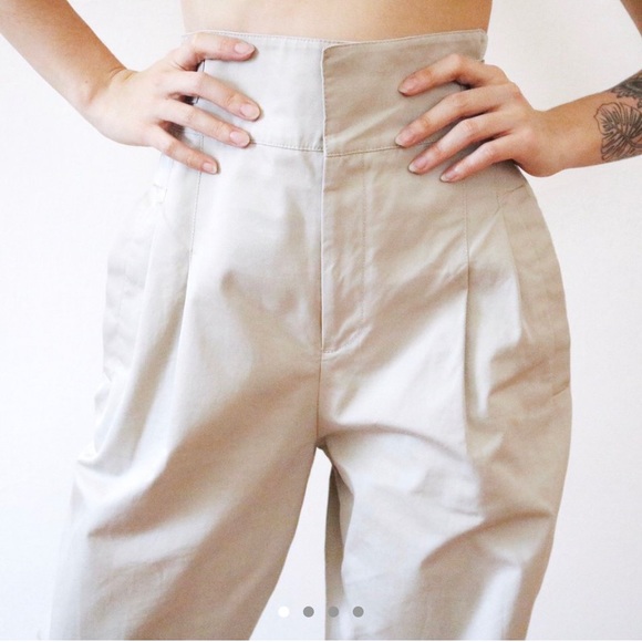 & Other Stories Pants - AND OTHER STORIES Beige High Waisted Trousers